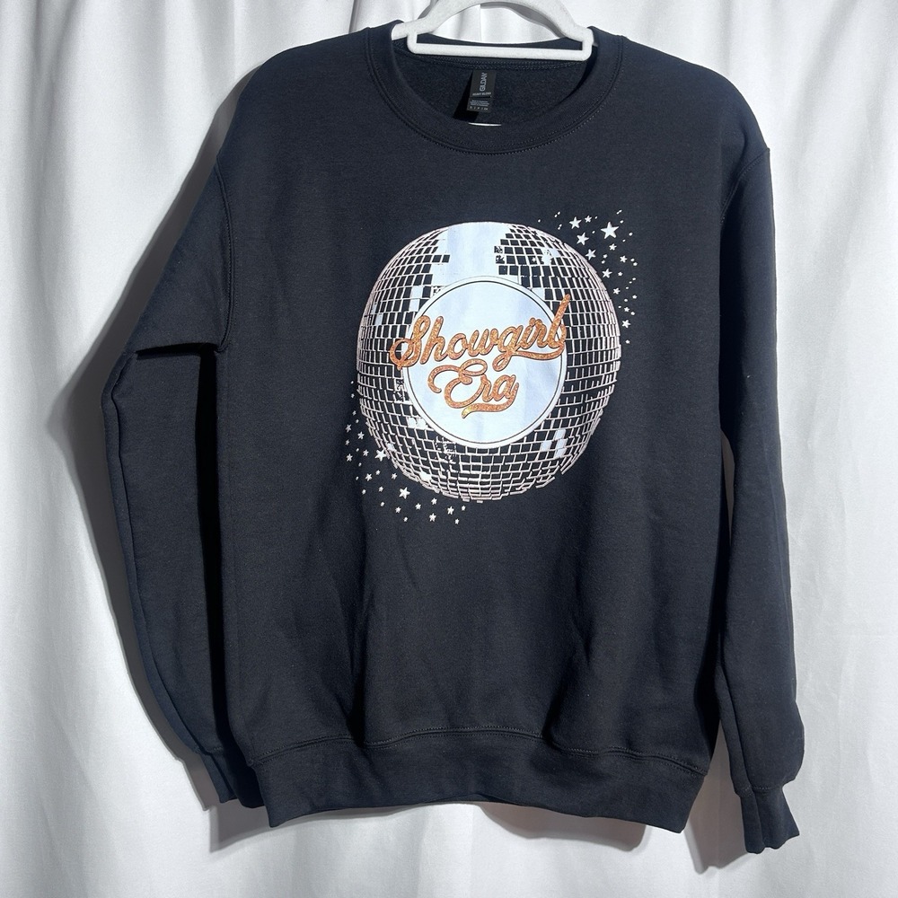 Showgirl Era Black Unisex Crewneck Swiftie Sweatshirt,‎ Life of a Showgirl, Sz S